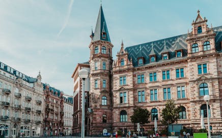 Stunning 19th-century Wiesbaden Town Hall captured on a sunny day.
